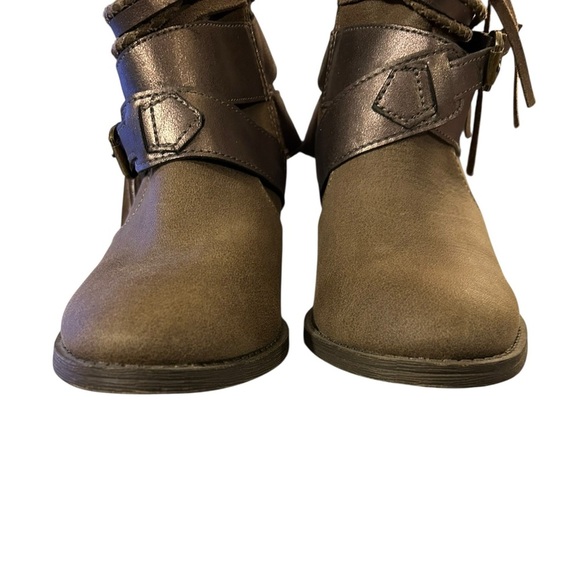 Pop Woman’s Size 8 Boho Fringed Ankle Boots Tan Suede NWT - Picture 4 of 6